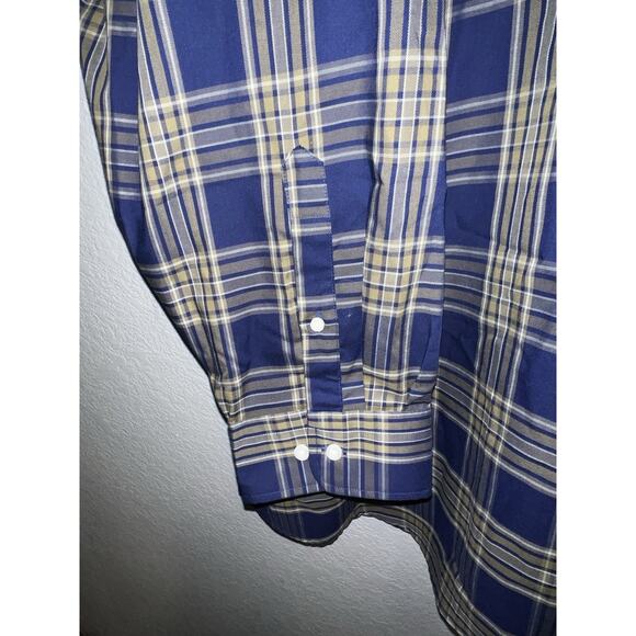 Oak Hill Men’s 5XL Plaid Sport Long Sleeve Button Down Shirt Green - Picture 3 of 10